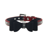 Leather Bowknot  Rhinestone Pet Collar